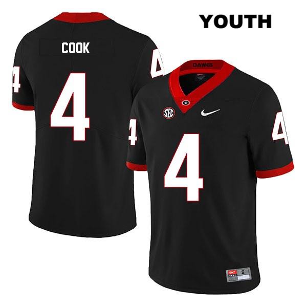 Georgia Bulldogs Youth James Cook #4 NCAA Legend Authentic Black Nike Stitched College Football Jersey YIJ5356GY